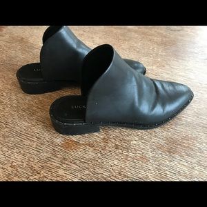 Lucky Brand leather mules